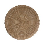 serviettes table rondes modernes vert clair tissées fils transparents respectueux environnement decoration table assises