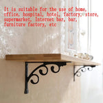 brackets metal floral decorative shelf support black iron rustic vintage display angle
