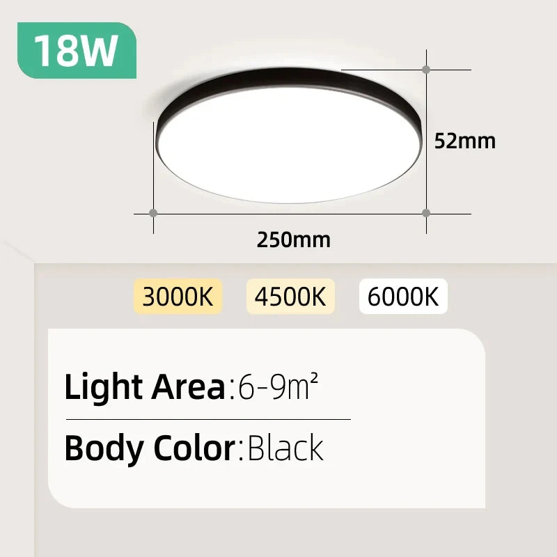 Lampe LED moderne 20W 30W blanc ultra mince éclairage intérieur
