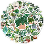 stickers plantes feuilles pots adhésifs illustration cartoon mignon DIY scrapbook décoration téléphone bagages portable