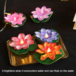 bougies flottantes fleur lotus blanc rose orange violet décoration intérieure artificielle lumière paysagère