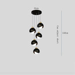 suspension pendentif verre noir doré moderne éclairage chambre salle manger lumière mat opaques