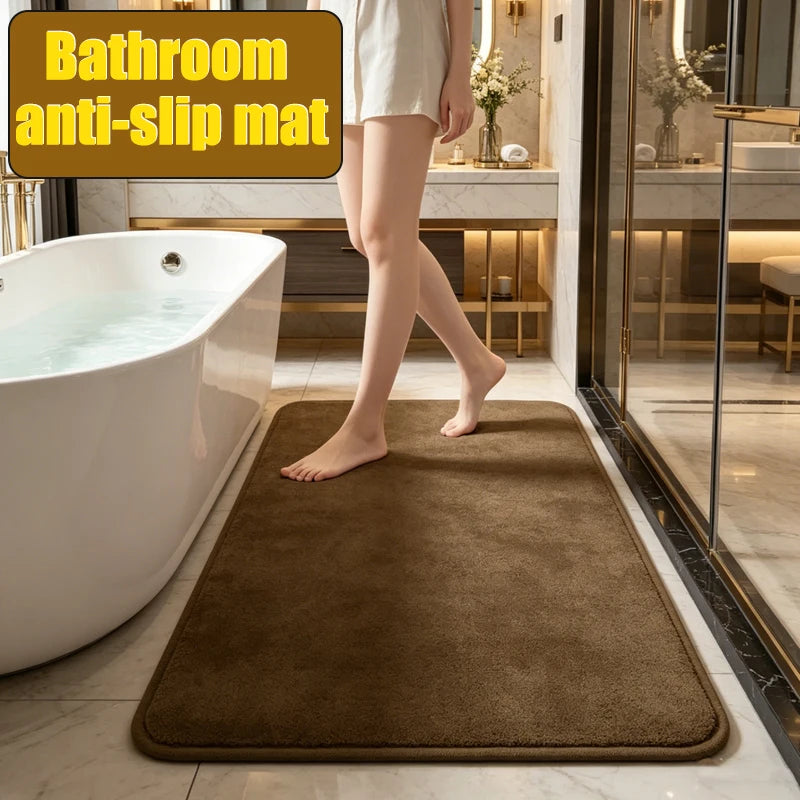 tapis bain anti dérapant gris foncé velours moderne respectueux environnement 25x40 25x60 25x90cm