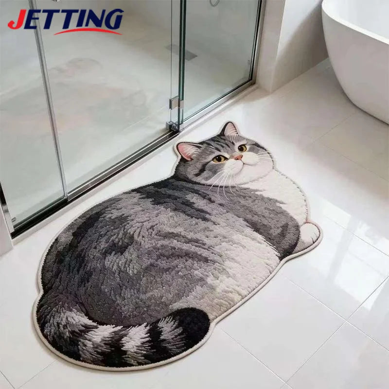 tapis sol antidérapant chats chiens pelucheux moderne décoration maison beige gris bleu marine