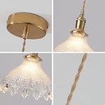 suspension lumineuse vintage vert doré motifs géométriques ampoules câbles chaînes métal