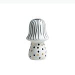 décoration intérieure moderne statue champignon peint rayures pois or blanc noirscrição abstraite contemporaine