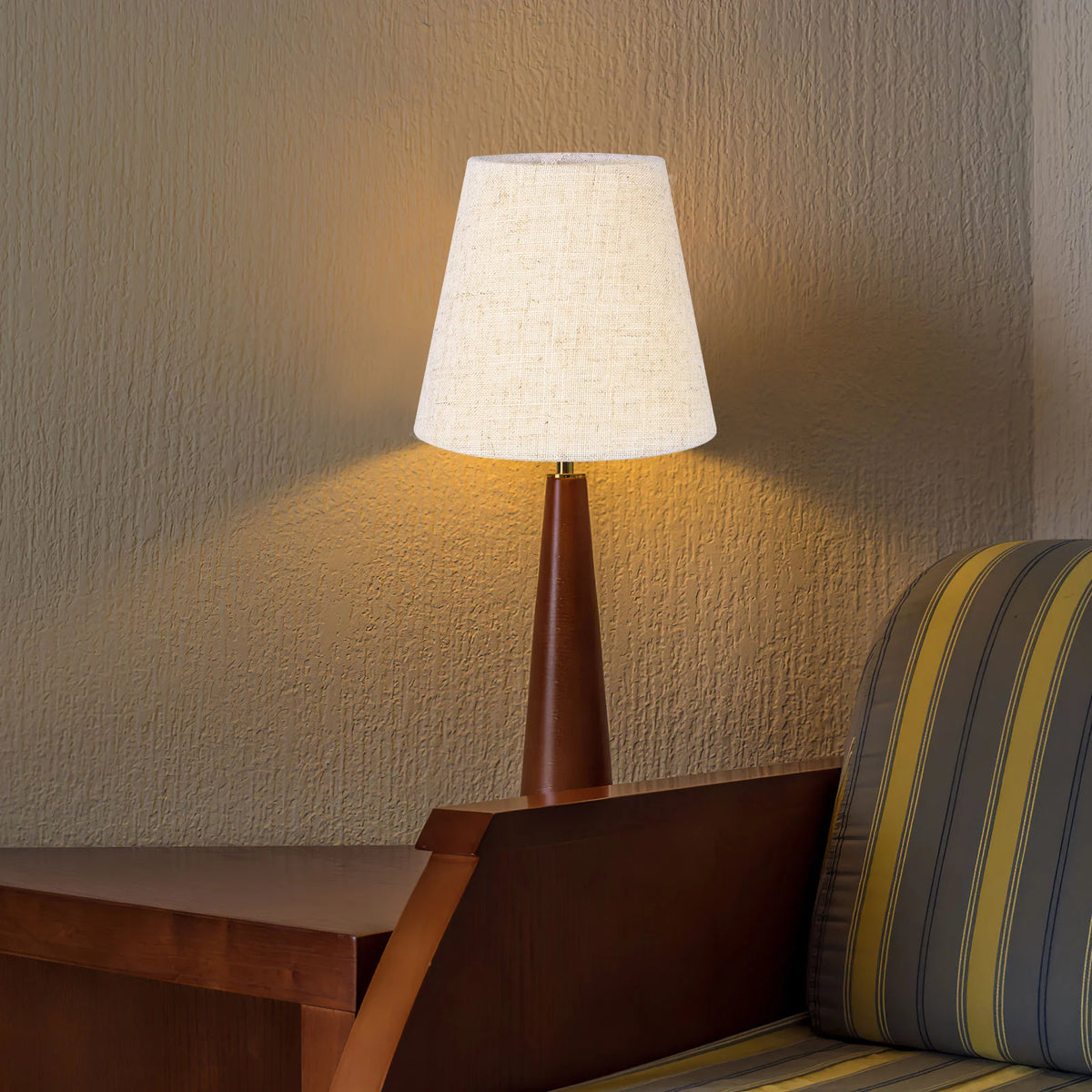 abat jour tissu lin naturel beige clair moderne accessoire éclairage table lamp shade replacement