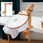 support broderie rotation 360 vis ajustable bois naturel simple fonctionnel kit