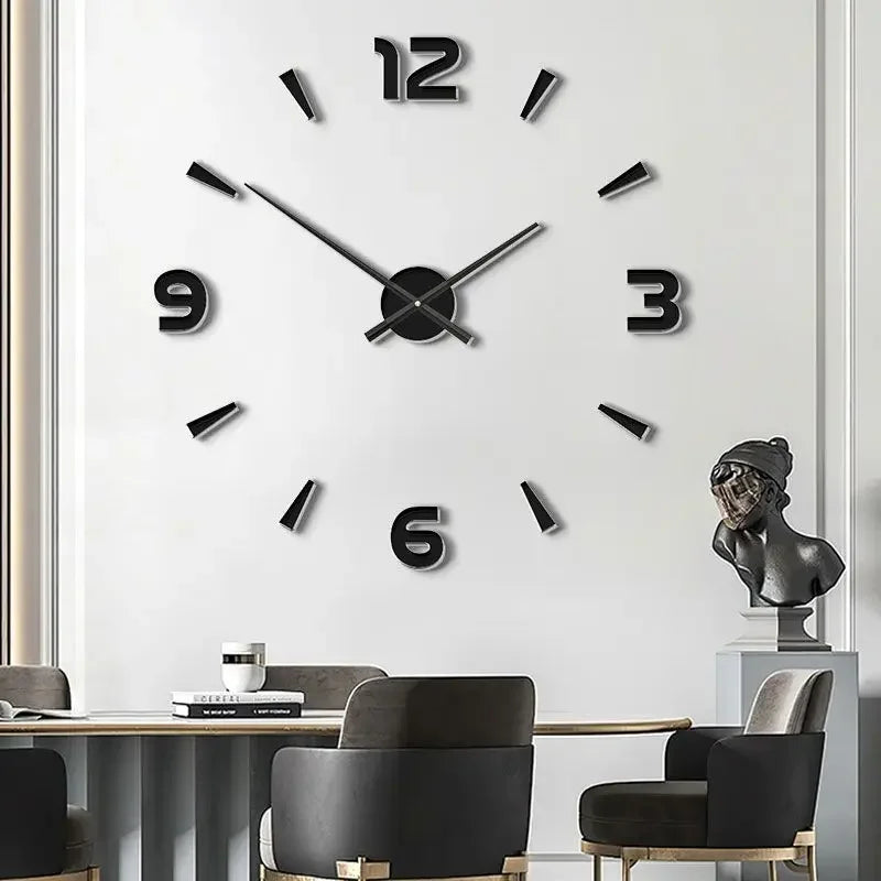 horloge murale moderne minimaliste quartz marron noir doré aiguille simple face unique