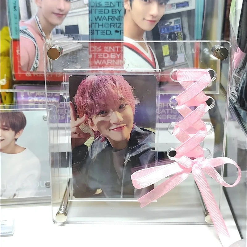 cadre photo moderne transparent clips photo affiche carte postale support cd kpop decoration chambre