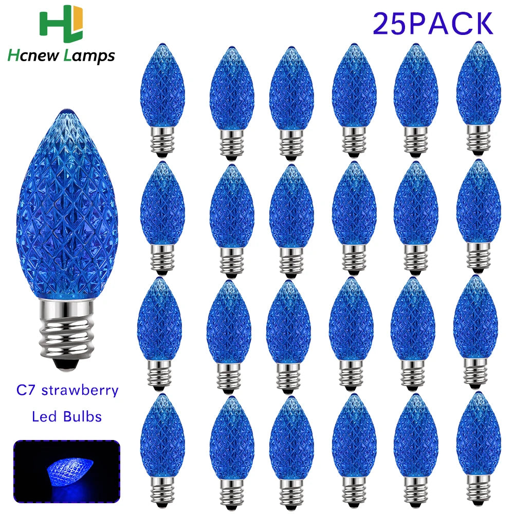 ampoules led multicolores rouge vert bleu jaune orange texturées clips coniques 25 pièces