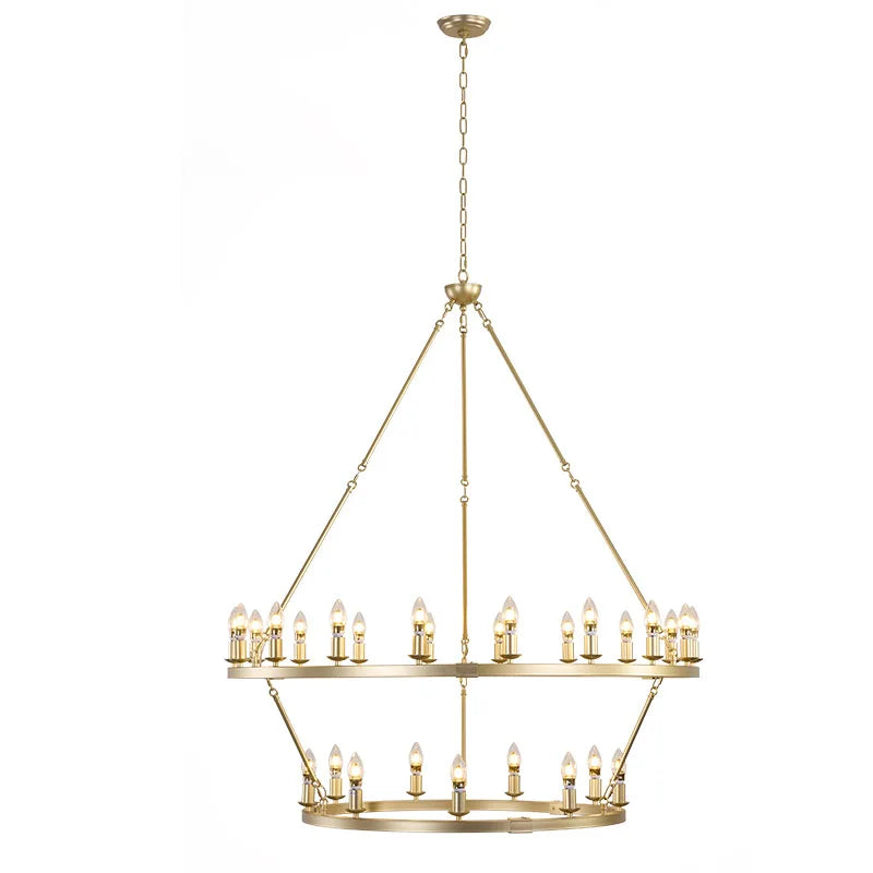 lustre rond élégant moderne classique noir or ampoules chaînes fixations