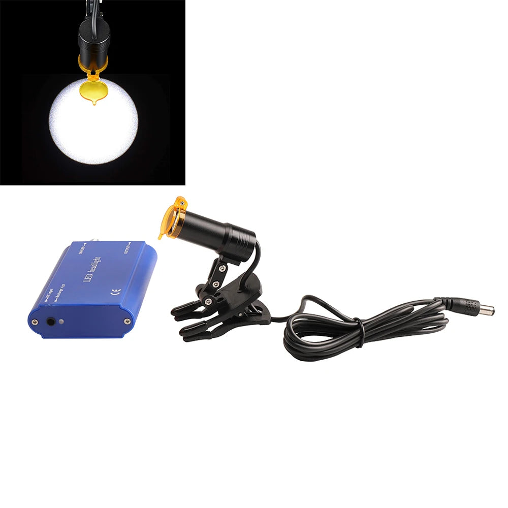 lampe frontale led dentaire chirurgicale filtre jaune pince loupes dentaires