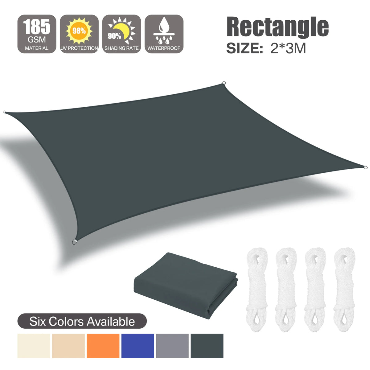 voile soleil gris tissé moderne protection uv 98% jardin extérieur imperméable