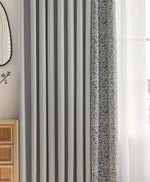 rideau moderne gris noir motif géométrique rayures opacité salon chambre fenêtre maison tissu polyester