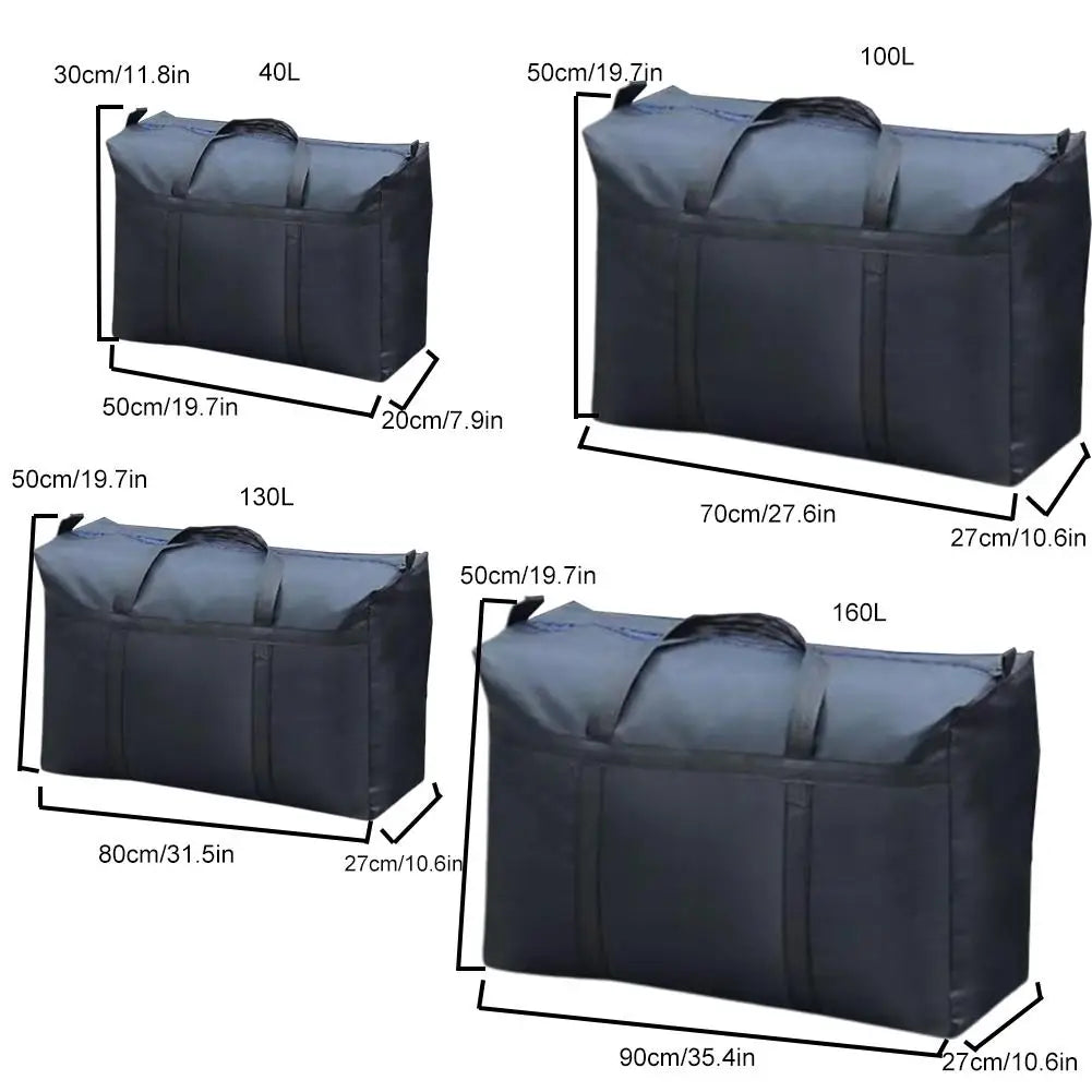 sac rangement oxford noir pratique robuste poignées fermeture glissière double rechargeableextérieur