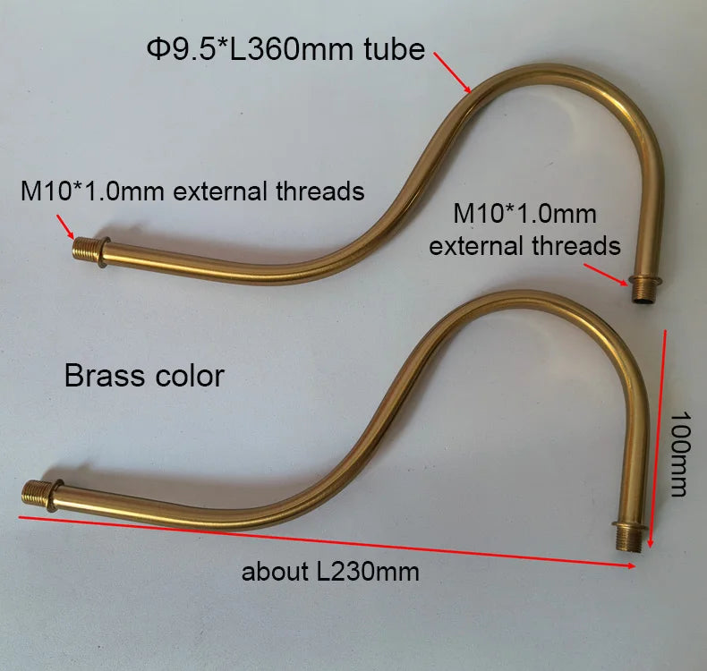tube flexible or noir embout fileté m10 base circulaire lampe e27 moderne vis fixation