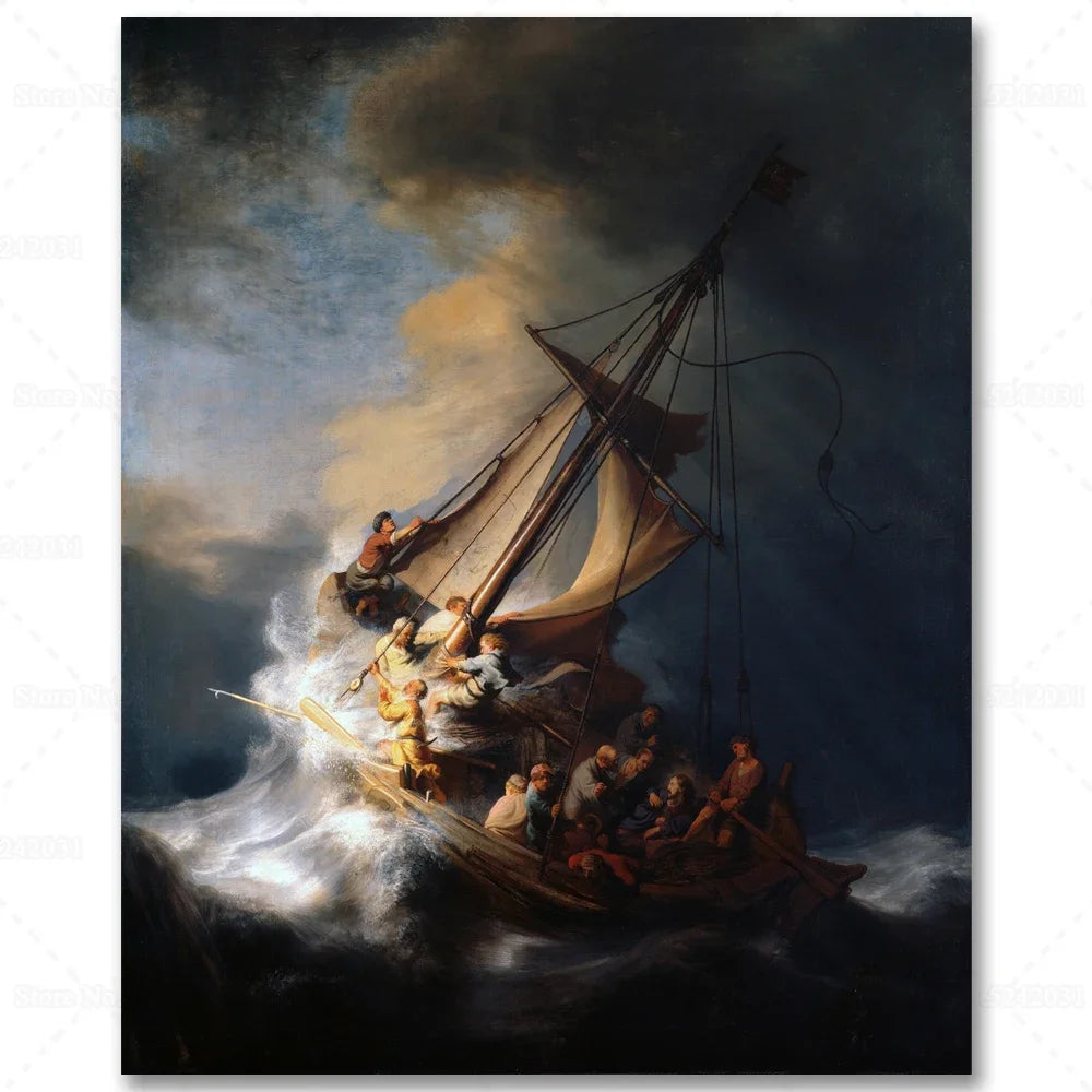Toile d'art peinture huile classique baroque marine personnages 40x50cm 20x25cm bien emballée