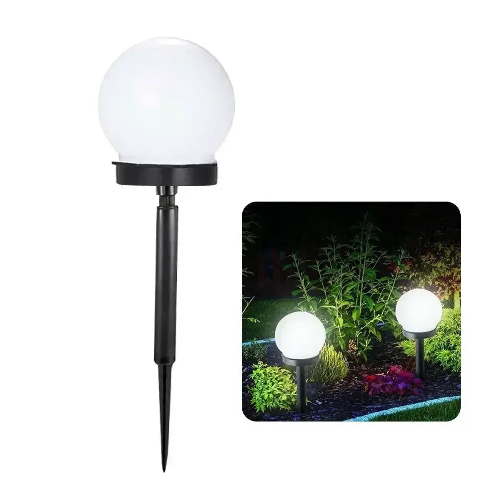 lampe solaire sol blanc moderne étanche ip65 led assemblage piquetextérieur deux lumières