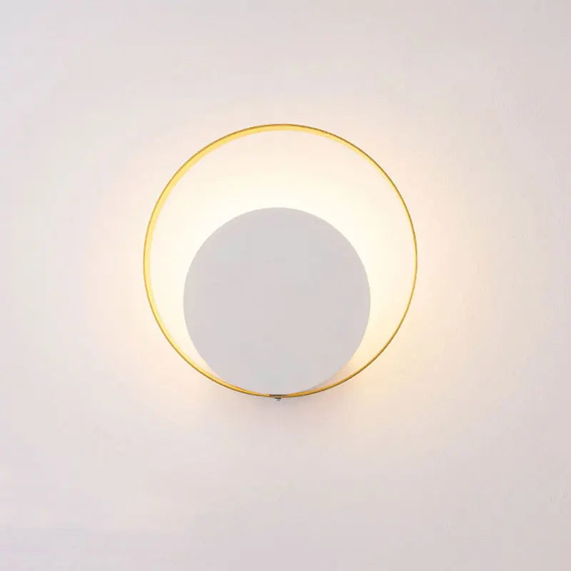 lampe murale moderne blanc noir doré 25cm rond minimaliste LED 90 260V