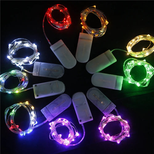 guirlande lumineuse multicolore filament led moderne 2m 20led autoadhésive pile bouton noel decoration fete