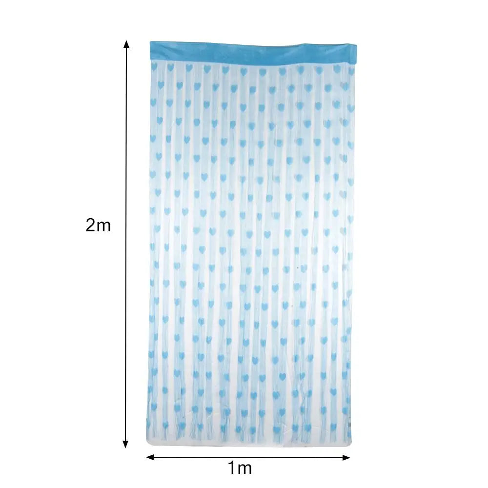 rideaux décoratifs bohèmes motifs cœurs tissu transparent romantique tringle rideaux