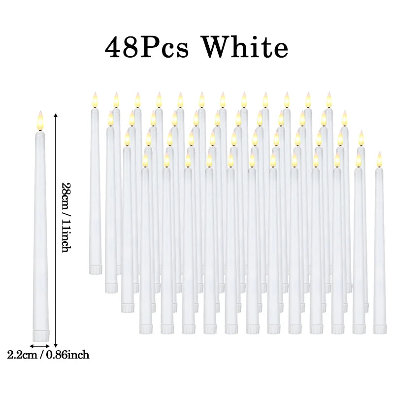 bougies led coniques sans flamme blanc modernes décoration mariage saint valentin dîner