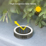 lampe solaire moderne panneaux solaires cercles lumineux noir argenté extérieure contemporaine ip65 led jardin
