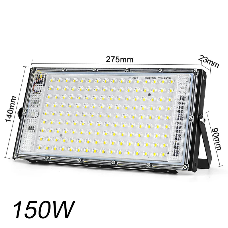 projecteur led moderne étanche ip65 220v noir 100w 150w extérieur aluminium câbles