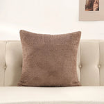 coussin peluche vert jaune rose gris clair texture bouclée moderne 60x60cm fixations
