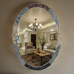 miroir décoratif ovoïde coquillages bohème accueil maison accessoires deco coquillage bordure ornemental