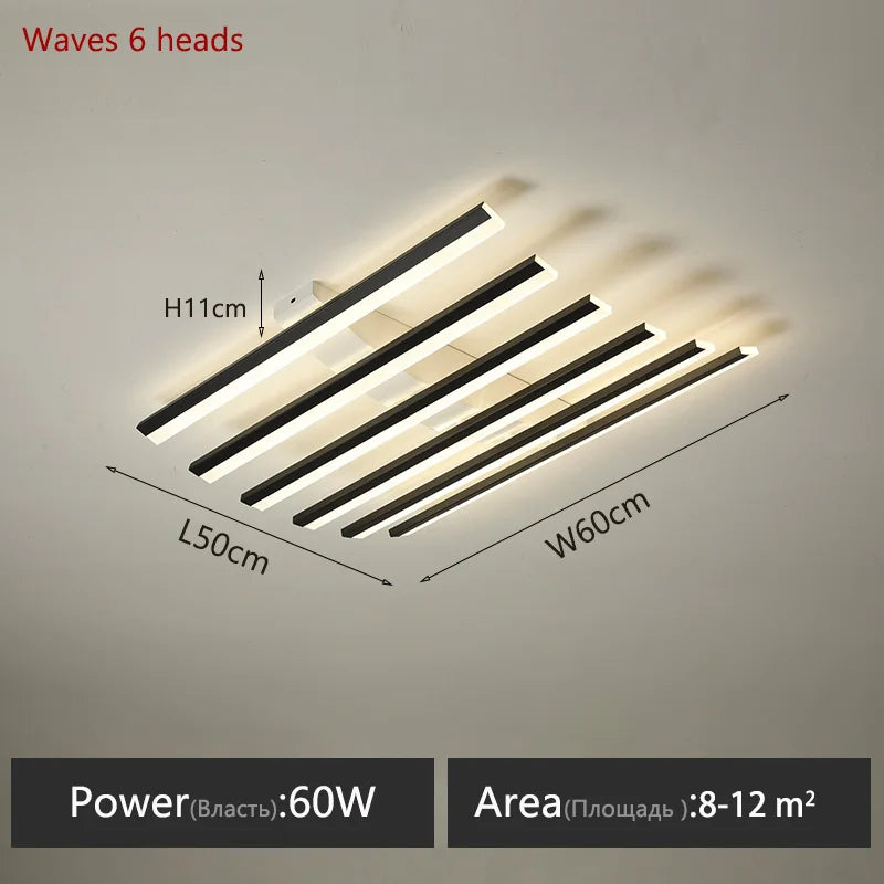 luminaire led moderne noir blanc minimaliste barreaux lisses opaques semi encastré