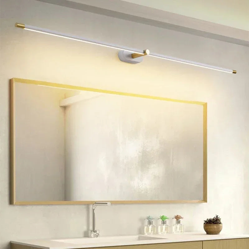 lampe salle bain moderne noir doré fixée mur 20 sources lumineuses led flux lumineux
