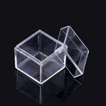 boîtes rangement bijoux transparentes minimaliste carrées acrylique légère visibilité optimale 3.5cm 3.5cm