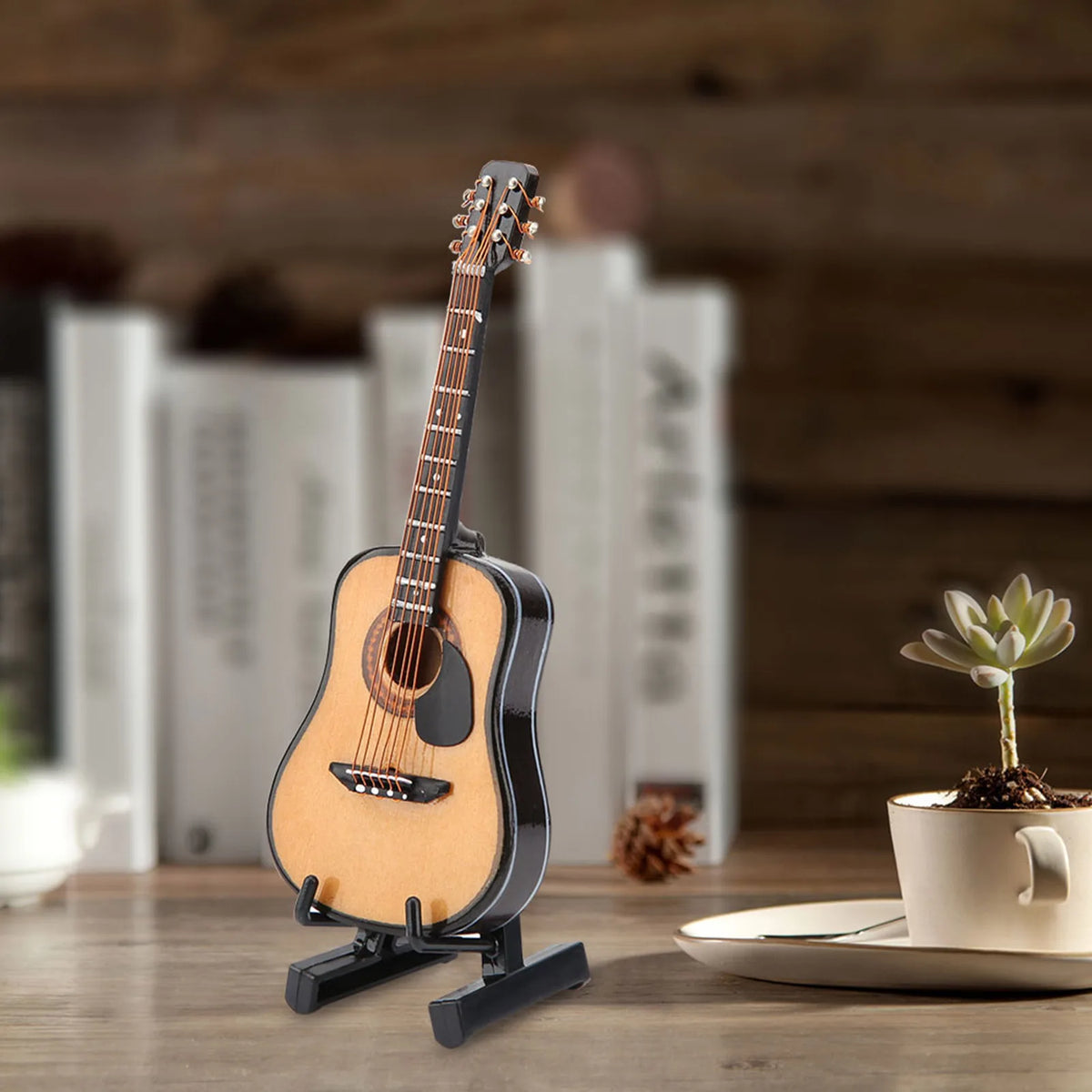 présentoir bois guitare miniature classique clips support etui pince decoration intérieure ornements artisanat