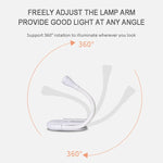 lampe lecture rechargeable led mini pince chambre voyage 360degrees blanc moderne
