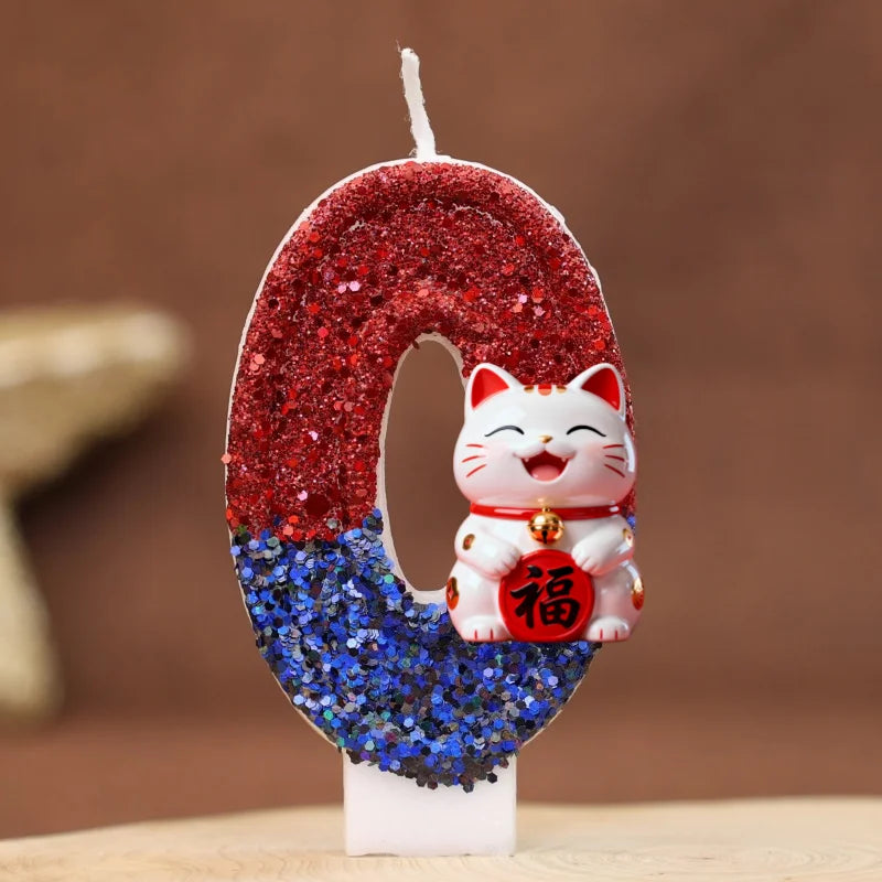 bougies numéraux pailletées rouge bleu blanc anniversaire enfants decoration chiffres