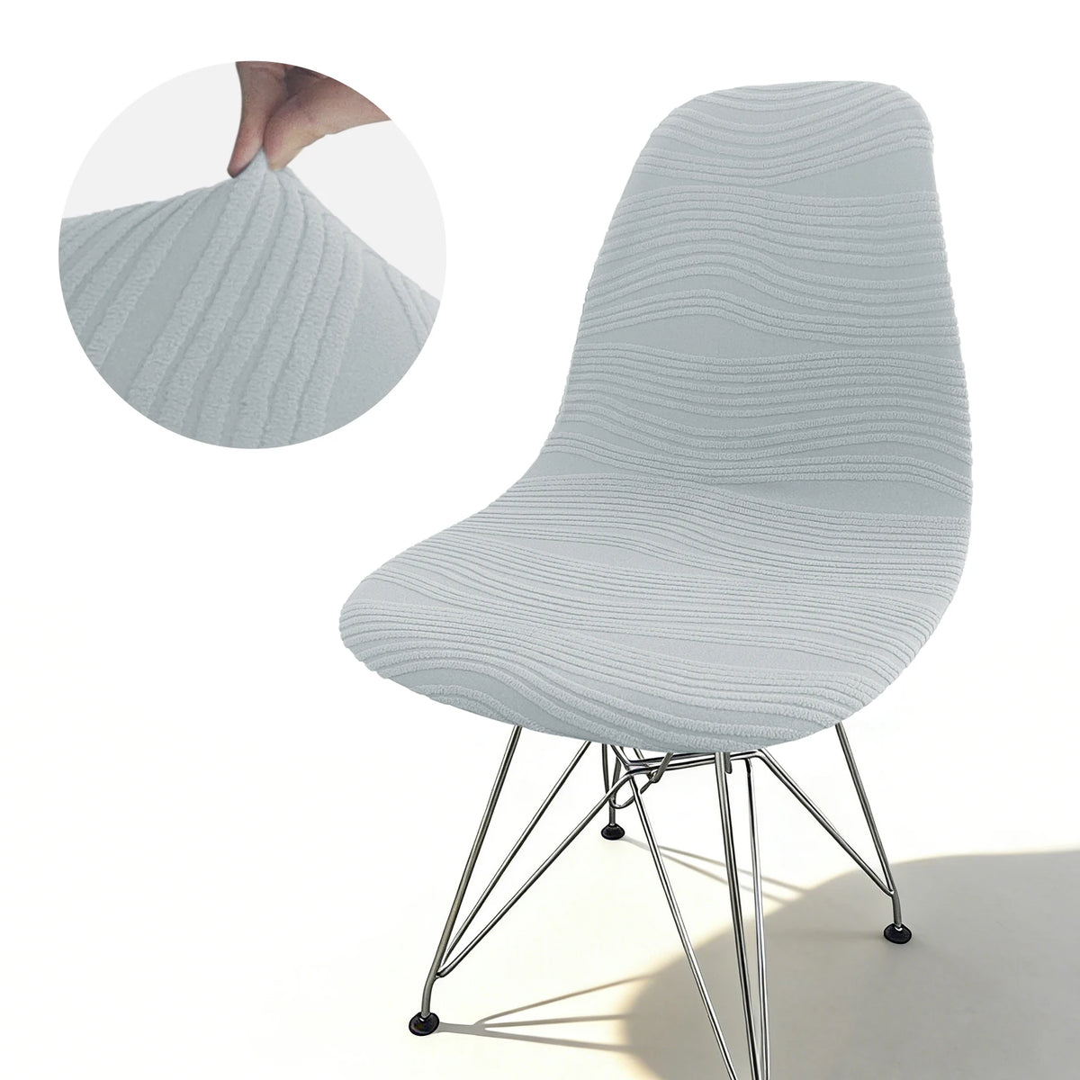 Housse chaise moderne rose clair rayures horizontales élasthanne polyester adjustable banquets mariage