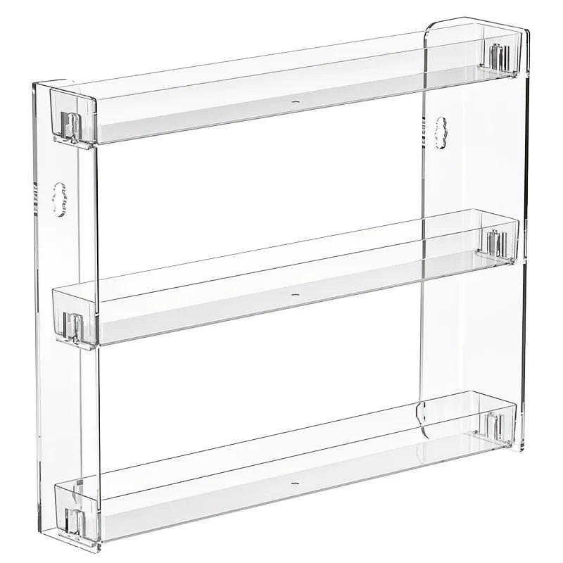 étagère murale transparente niveaux acrylique sans perçage cosmétiques coiffeuse moderne minimaliste fixations visibles