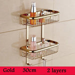 étagère salle bain double niveau or chrome moderne minimaliste clips inclusion vis écrous
