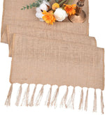 chemin table toile jute beige rustique serviettes décoration salle manger