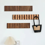 porte sacs mural moderne bois naturel crochets lampe livre minimaliste adhésif