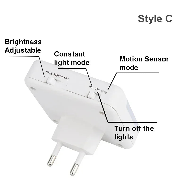 lampe nuit sensorielle mouvement blanc moderne adhésif luminosité réglable auto constante chambre couloir