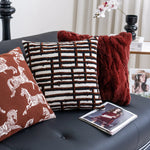 housse coussin polyester géométrique chevaux marron blanc moderne décoration intérieure nordique fixations