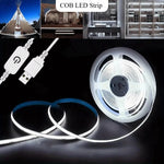 ruban led cob blanc 320 led interrupteur tactile adhésif 50000 heures moderne