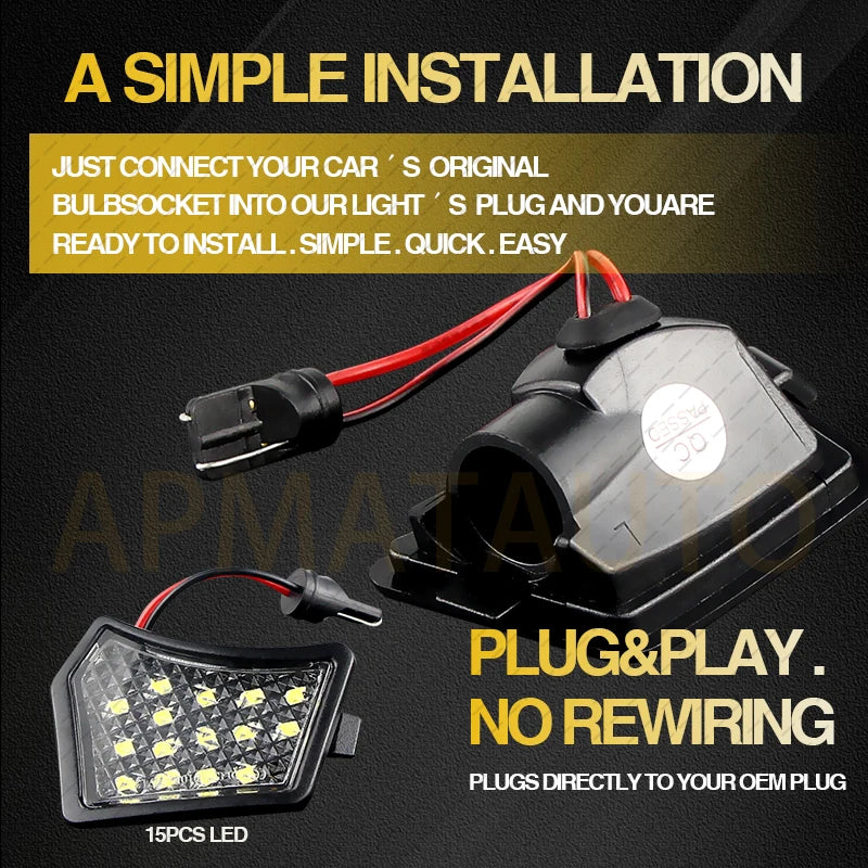 lampe led sous miroir plug and play noir blanche moderne volvo jaguar transparente fixe