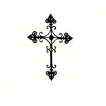 décoration murale croix noire ornement métal gothique fixation adhésif
