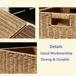 panier tressé marron clair rustique pliable imperméable utilisation multiple respectueux environnement poignées intégrées