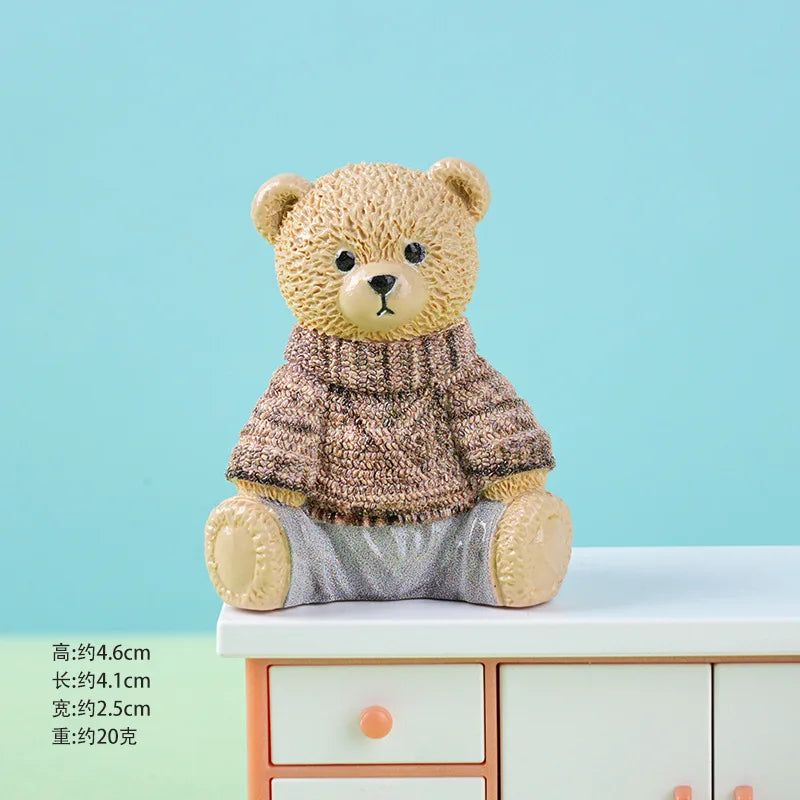 figurine résine ours peluche moderne détaillée couleur multiple décoration jardin anniversaire accessoire diy