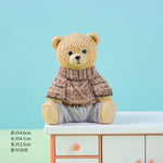 figurine résine ours peluche moderne détaillée couleur multiple décoration jardin anniversaire accessoire diy